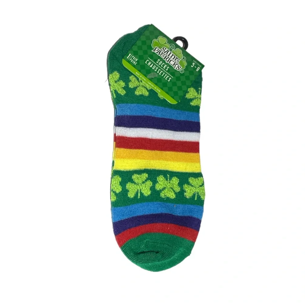 Saint Patrick’s Day Rainbow Ankle Socks Multi Colored